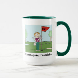 Taza ¡GOLF!  No es un juego, él es una religión