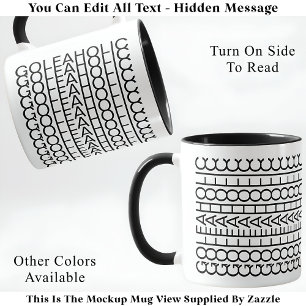 Taza Golfaholic Hidden Message 140BW Funny Golf