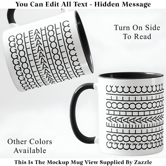 Taza Golfaholic Hidden Message 140BW Funny Golf (Subido por el creador)