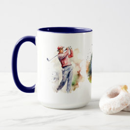 Taza Golfer acuarela