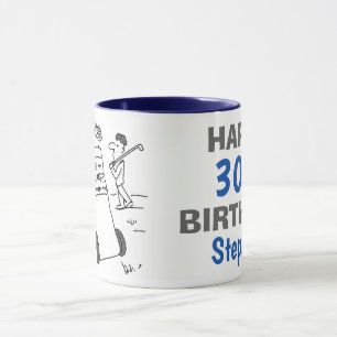 Taza Golfer con bolsa de golf y Rótulo