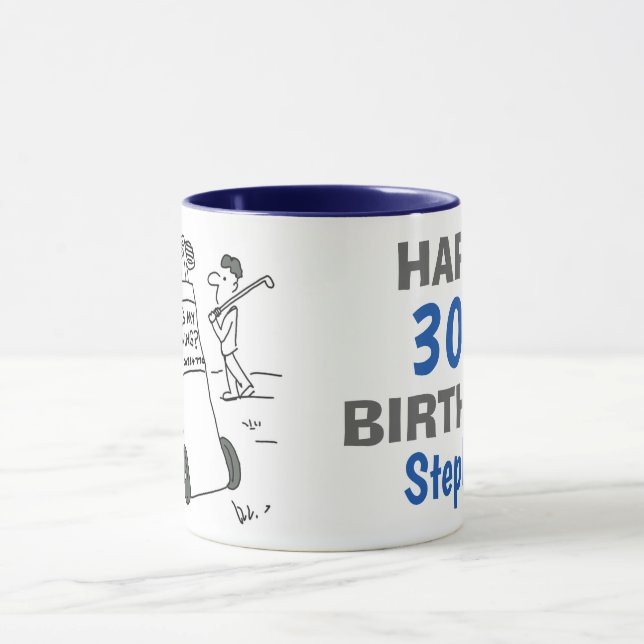 Taza Golfer con bolsa de golf y Rótulo (Centro)