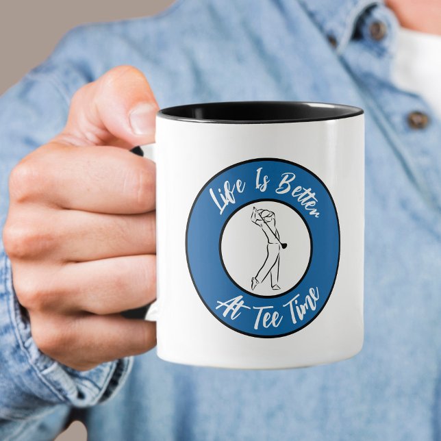 Taza Golfer Hora de Salida Humor Divertido Deporte Jueg (Golfer Tee Time Humor Men's Funny Sport Pun Royal Blue Mug)