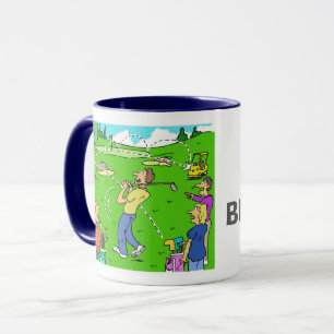 Taza Golfista con un tiro que rebota