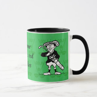 Taza Golfista personalizado del dibujo animado del golf
