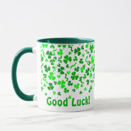 Taza Good Luck Four Leaf Clover Shamrocks Personalized