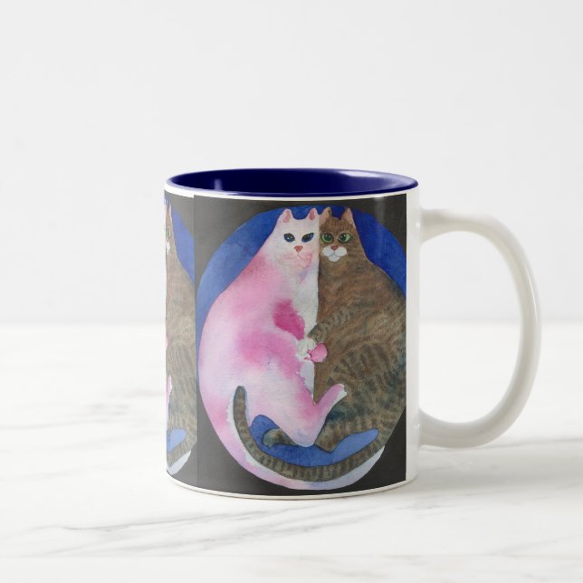 Taza gorda de abrazo de los gatos (Derecha)