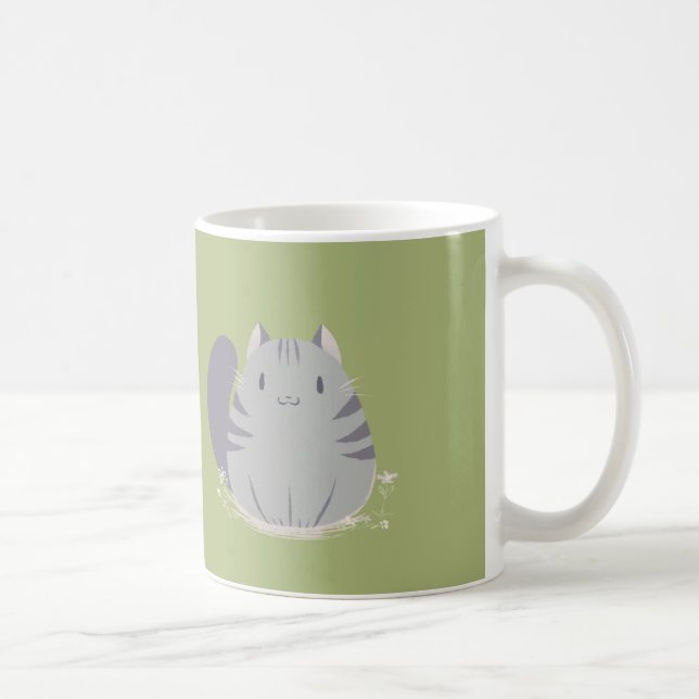 Taza gorda del gato de Tabby (Derecha)