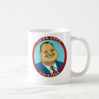 Taza gorda del hombre del café del club