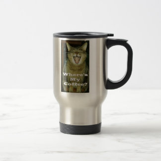 Taza gorda divertida del viaje del gato