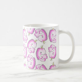 Taza gorda rosada linda del unicornio