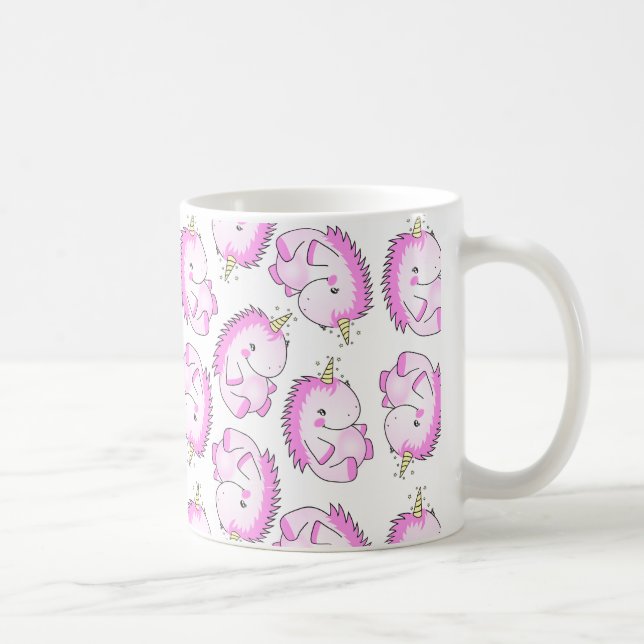 Taza gorda rosada linda del unicornio (Derecha)