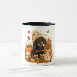 Taza Gordo de Acción de Gracias Cute Otoño Wiener