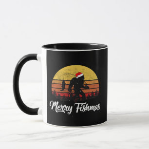 Taza Gorila de Navidad Sombrero de Santa Feliz Pescado
