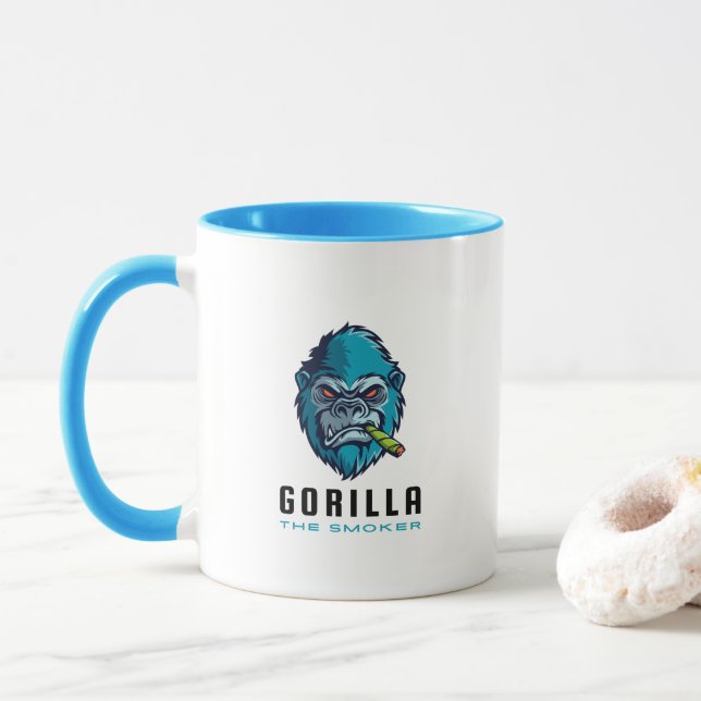 Taza Gorila, el fumador (Con donut)