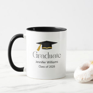 Taza gorra de graduación minimalista moderna clase de 2