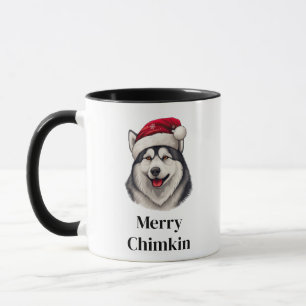 Taza Gorra de Santa Claus de Husky Siberiano Navidad