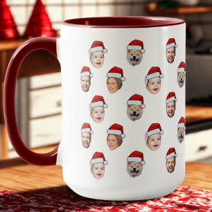 Taza Gorra de Santa Personalizada con Rostro de Familia