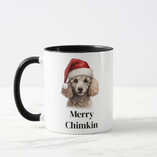 Taza Gorra de Santa Poodle Perro de Navidad