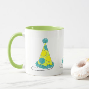 Taza Gorra del Fiesta Polka Dot Feliz cumpleaños vísper