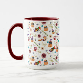 Taza Gorra morado divertido Catoween, calabaza Naranja 