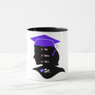 Taza Gorra morado Srta. Dr. Design para un nuevo gradua