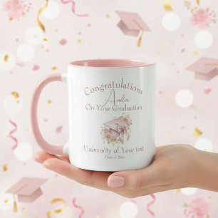 Taza Gorrito de graduación personalizado de Coquette fe