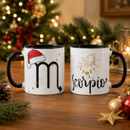 Taza Gorrito de Santa del Zodiaco de Escorpio en Navida