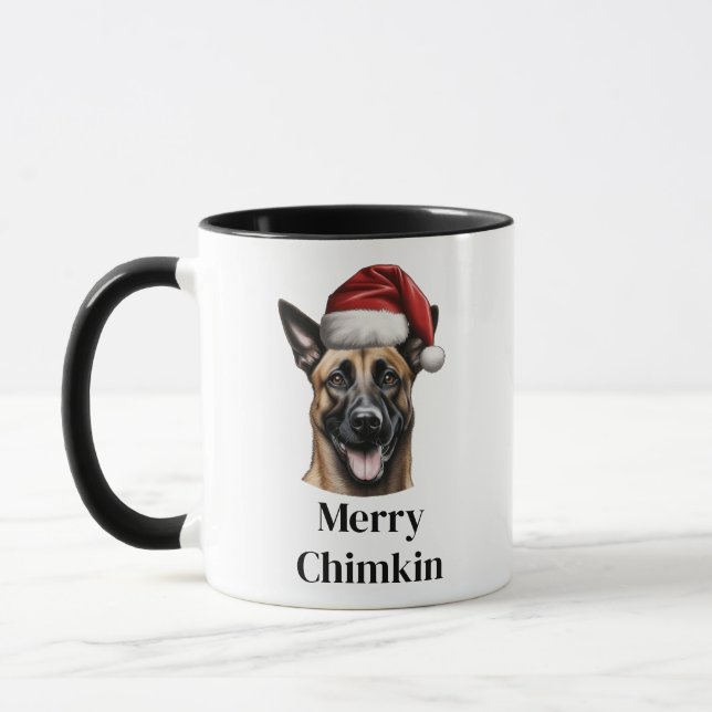 Taza Gorrito de Santa Malinois Belga Navidad (Izquierda)