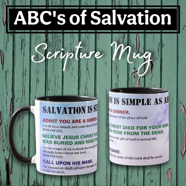 Taza Gospel ABC'S of Salvation Christian KJV Bible (Subido por el creador)