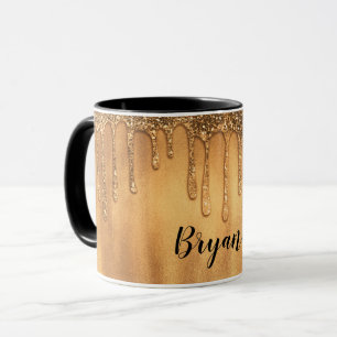 Taza Goteando en Glitter de Miel de Oro Precioso Goteo