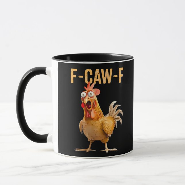 Taza Gothic Funny Humor Crow F-Caw-F (Izquierda)