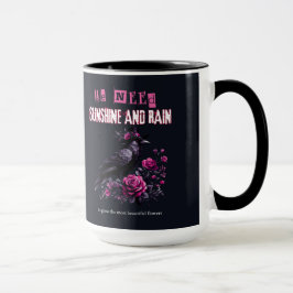 Taza gótica de rosas rosadas