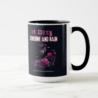 Taza gótica de rosas rosadas