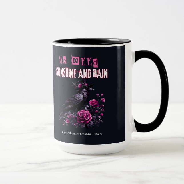 Taza gótica de rosas rosadas (Derecha)