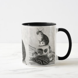 Taza gótica del arte de la fantasía del cráneo del