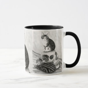 Taza gótica del arte de la fantasía del cráneo del