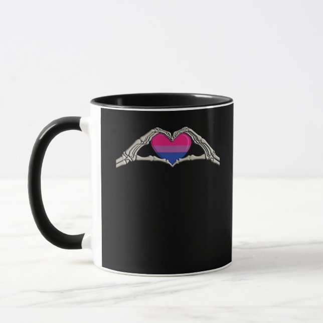 Taza Gótico bisexual de corazón para manos óseas (Izquierda)