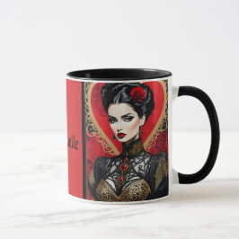 Taza Gótico del corazón rojo Lady Coffee Mug