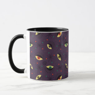 Taza Gótico Ojos Brujería Púrpura Patrón Oculto