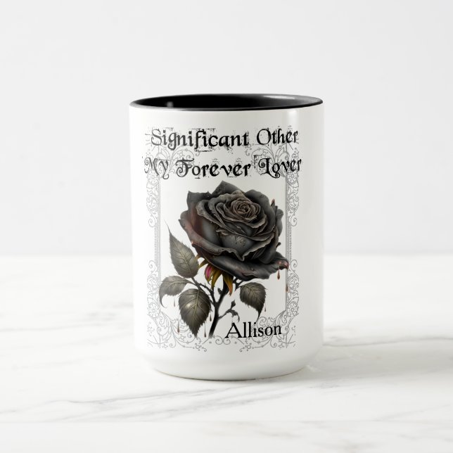 Taza Gótico Significativo Otros Rosas negros Mug (Centro)