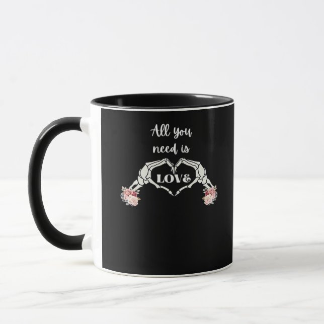 Taza Gótico Valentines Classic - Skeleton manos corazón (Izquierda)