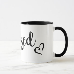 Taza Grabación de script BLESSED de bonito  