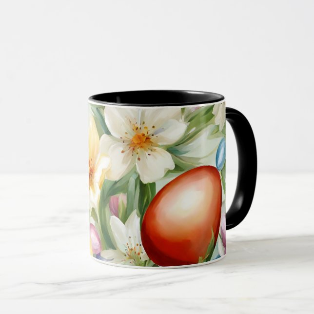Taza Graceful Apple Blossom, Tulips y Huevos de Pascua (Anverso derecho)