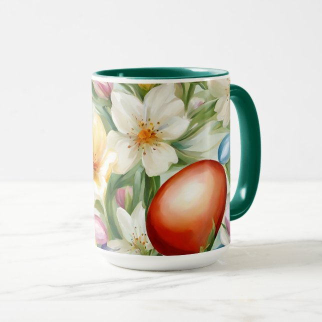Taza Graceful Apple Blossom, Tulips y Huevos de Pascua (Anverso derecho)