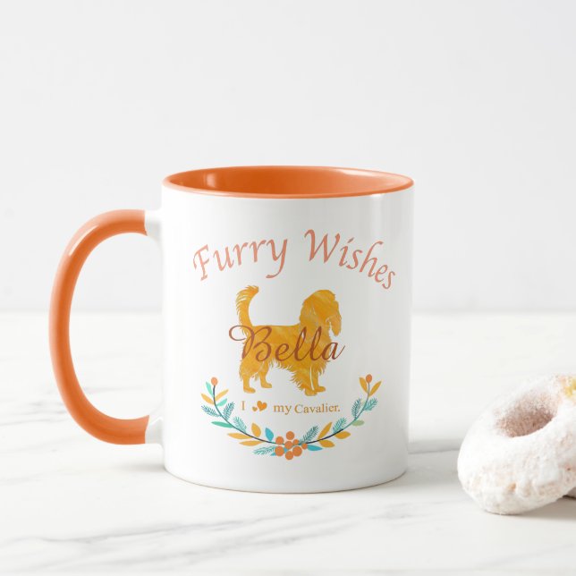 Taza Graceful Pastel Orange Cavalier | Custom Christmas (Con donut)
