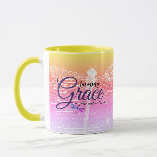 Taza Gracia Asombrosa Libélula gradiente pastel   (Izquierda)