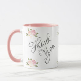 Taza Gracias Bonito de acuarela rosa floral