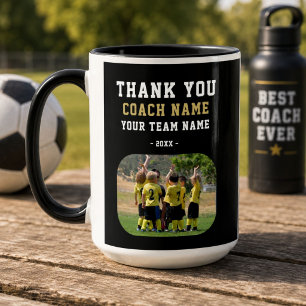 Taza Gracias Entrenador con Foto del Equipo