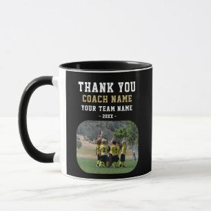 Taza Gracias Entrenador con Foto del Nombre del Equipo